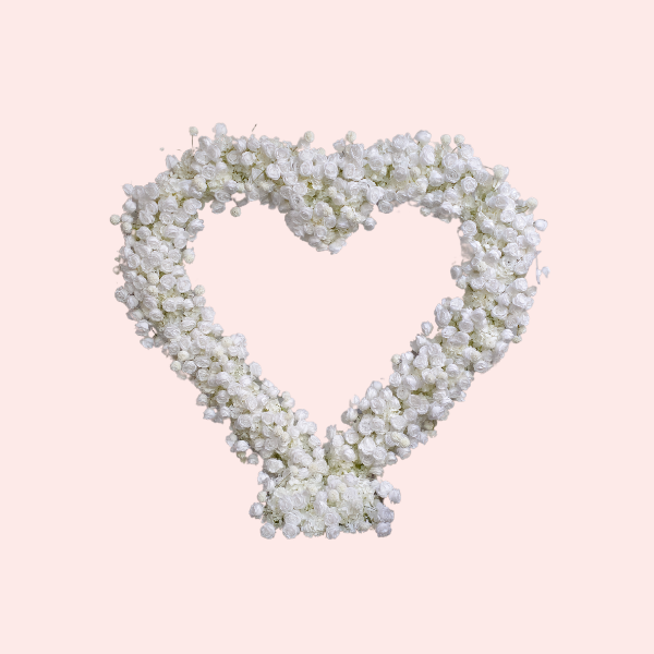 Heart Flower Arch Rental - White